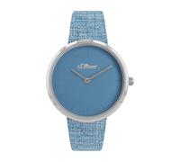 s.Oliver Armbanduhr Damen Quarzuhr Analog, mit Leder Armband, Schwarz, 5 bar Wasserdicht, Kommt in Uhren Geschenk Box,