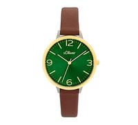 s.Oliver Armbanduhr Damen Quarzuhr Analog, mit Leder Armband, Wasserdicht, Kommt in Uhren Geschenk Box
