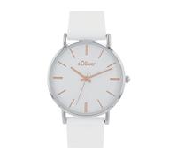 s.Oliver Armbanduhr Damen Quarzuhr Analog, mit Silikon Armband, Silber, 3 bar Wasserdicht, Kommt in Uhren Geschenk Box