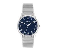 s.Oliver Armbanduhr Herren Quarzuhr Analog, mit Edelstahl Armband, Blau, 3 bar Wasserdicht, Kommt in Uhren Geschenk Box, 2038598