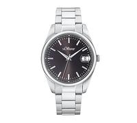 s.Oliver Armbanduhr Herren Quarzuhr Analog, mit Edelstahl Armband, Schwarz, 5 bar Wasserdicht, Kommt in Uhren Geschenk Box,