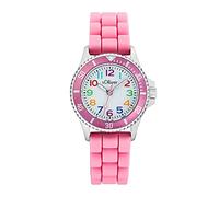 s.Oliver Armbanduhr Jungen Kinder Quarzuhr Analog, mit Silikon Armband, Pink, 3 bar Wasserdicht, Kommt in Uhren Geschenk Box, 2033505