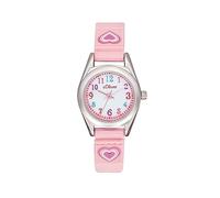 s.Oliver Armbanduhr Mädchen Kinder Quarzuhr Analog, mit Nylon Armband, Silber, 3 bar Wasserdicht, Kommt in Uhren Geschenk Box, 2036765