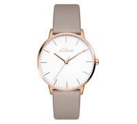 s.Oliver Damenuhr - 34 mm - Flache, Zeitlose, alltagstaugliche, analoge Armbanduhr für Damen mit Quarzwerk - 3 ATM wasserdicht - Kratzfest - Geschenkidee