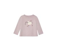 Ausgestelltes Langarmshirt mit Print und Applikation 74 Rosa 2173623.4511.74