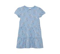 s.Oliver RED LABEL Ausgestelltes Stufenkleid aus Baumwoll-Mix mit Kappärmeln in Bleu, Größe 134