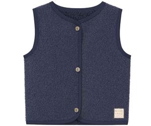 S.Oliver Baby Weste aus Teddy-Plüsch mit V-Ausschnitt - dark blue 68