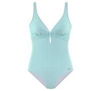 Badeanzug S.OLIVER Gr. 34, Cup A/B, grün (mint, weiß) Damen Badeanzüge Ocean Blue mit V-Ausschnitt und Cut-Out (47088546-34)