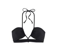 Bandeau-Bikini-Top S.OLIVER "Joy", Damen, Gr. 32, Cup A/B, schwarz, Recycling-Polyamid, unifarben, Bikini-Oberteile, mit modischen Cut-Outs (95252656-32) schwarz