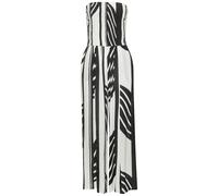 Bandeauoverall S.OLIVER, Damen, Gr. 46, N-Gr, creme, schwarz, Web, Obermaterial: 100% Viskose, bedruckt, figurbetont knöchellang, ohne Ausschnitt, Overalls, mit Bindebändern im Rücken (19024954-46) cr