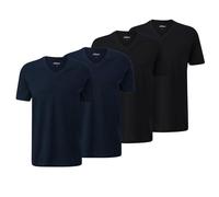 s.Oliver Basic-T-Shirt aus Baumwolle im 2er-Pack (DE/NL/SE/PL, Alphanumerisch, M, Regular, Regular, 2 x schwarz / 2 x Navy)