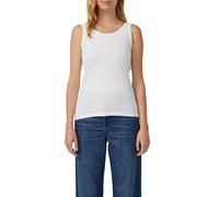 Tanktop S.OLIVER, Damen, Gr. 36, weiß, weiß, Jersey, Obermaterial: 95% Baumwolle, 5% Elasthan, unifarben, hüftbedeckend, Rundhals, Tops, 2-er Pack, Sommertop, mit Stretch (48577665-36) weiß, weiß