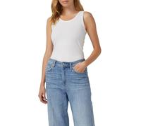 Tanktop S.OLIVER, Damen, Gr. 44, 2x weiß, Jersey, Obermaterial: 95% Baumwolle, 5% Elasthan, unifarben, hüftbedeckend, Rundhals, Tops Tanktop, 2-er Pack, Sommertop, mit Stretch (71095747-44) 2x weiß