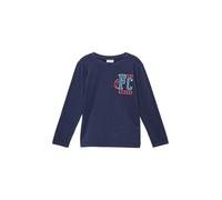 Baumwoll-Longsleeve mit Flock-Applikation 140 blau 2171765.5836.140