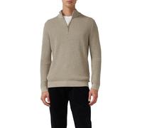Strickpullover S.OLIVER, Herren, Gr. XXXL, dk beige, Grobstrick, Obermaterial: 100% Baumwolle, unifarben, normal hüftbedeckend, Rundhals, Bündchen, Pullover, mit Zipper (56999367-XXXL) dk beige