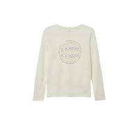 Baumwoll-Shirt mit Frontprint und Rippblende 146/152 creme 2169167.9001.146_152