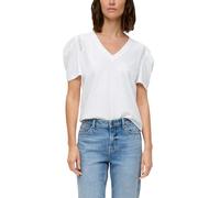 s.Oliver Baumwoll-Shirt mit Spitzenbesatz an der Schulterpartie