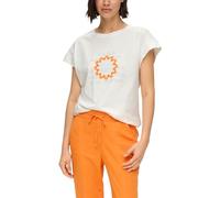 s.Oliver Baumwoll-Shirt mit überschnittenen Ärmeln und Frontprint