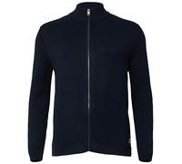 Baumwoll-Strickjacke mit Stehkragen und Logo-Patch 4XL blau 2174196.5978.4XL