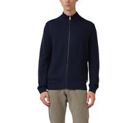 Baumwoll-Strickjacke mit Stehkragen und Logo-Patch M blau 2170245.5978.M