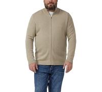 Baumwoll-Strickjacke mit Stehkragen und Logo-Patch 4XL beige 2174196.80W0.4XL
