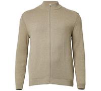 Baumwoll-Strickjacke mit Stehkragen und Logo-Patch 3XL beige 2174196.80W0.3XL