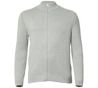 Baumwoll-Strickjacke mit Stehkragen und Logo-Patch 5XL grau 2174196.94W0.5XL