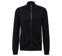 Baumwoll-Strickjacke mit Stehkragen und Logo-Patch XXL schwarz 2170245.9999.XXL