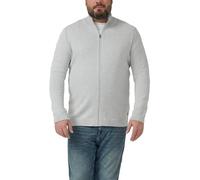 Baumwoll-Strickjacke mit Stehkragen und Logo-Patch 4XL grau 2174196.94W0.4XL