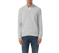 Baumwoll-Strickjacke mit Stehkragen und Logo-Patch XXL grau 2170245.94W0.XXL