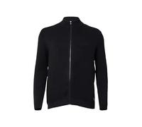 Baumwoll-Strickjacke mit Stehkragen und Logo-Patch 3XL schwarz 2174196.9999.3XL