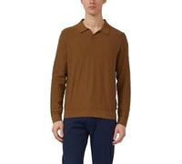 Baumwoll-Strickpolo mit Flammgarnstruktur L braun 2177501.8919.L