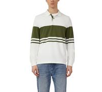 Sweatshirt S.OLIVER, Herren, Gr. M, ecru blau, Sweatware, Obermaterial: 100% Baumwolle, gestreift, regular fit normal, ohne Ausschnitt, Flachstrickbündchen, Sweatshirts Sweatshirt, mit Polokragen, Reg