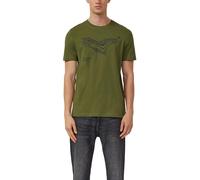 s.Oliver Baumwoll-T-Shirt mit Crew Neck und Front-Print