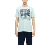 Baumwoll-T-Shirt mit Frontprint M türkis 2178215.64D1.M