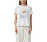 Baumwoll-T-Shirt mit Frontprint 38 weiß 2177036.01D2.38