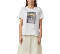 Baumwoll-T-Shirt mit Frontprint 46 weiß 2177036.01D1.46