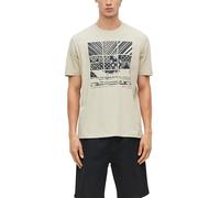 Baumwoll-T-Shirt mit Frontprint L beige 2178215.81D1.L