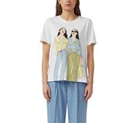 Baumwoll-T-Shirt mit Frontprint 36 weiß 2177036.01D3.36