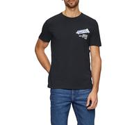 Baumwoll-T-Shirt mit Frontprint und Flammgarnstruktur L blau 2156928.59D2.L