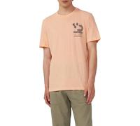 s.Oliver Baumwoll-T-Shirt mit Frontprint und Flammgarnstruktur