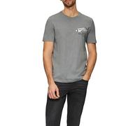 s.Oliver Baumwoll-T-Shirt mit Frontprint und Flammgarnstruktur