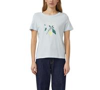 Baumwoll-T-Shirt mit Frontprint und Pailletten 46 blau 2176247.51D1.46