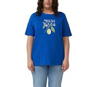 Baumwoll-T-Shirt mit Frontprint und Pailletten 48 blau 2181566.56D1.48