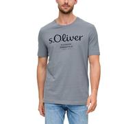 T-Shirt S.OLIVER, Herren, Gr. 3XL, grau (mid grau), Single Jersey, Obermaterial: 100% Baumwolle, bedruckt, regular fit hüftlang, Rundhals, abgesteppte Kante, Shirts, aus atmungsaktiver Baumwolle (9687