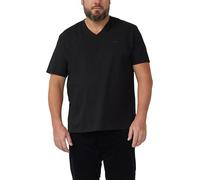 s.Oliver Baumwoll-T-Shirt mit V-Ausschnitt und Logoprint Schwarz 4XL