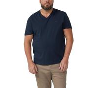 Baumwoll-T-Shirt mit V-Ausschnitt und Logoprint XXL blau 2176618.5978.XXL