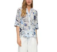 Baumwollbluse mit floralem All-over-Print 38 creme
