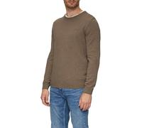 s.Oliver Herren Baumwollpullover 2143173 mit Logo-Stickerei Braun Größe S