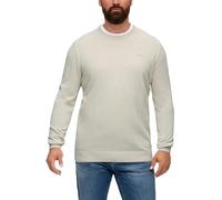 s.Oliver Herren Baumwollpullover 2148210 mit Logo-Stickerei creme Größe 4XL